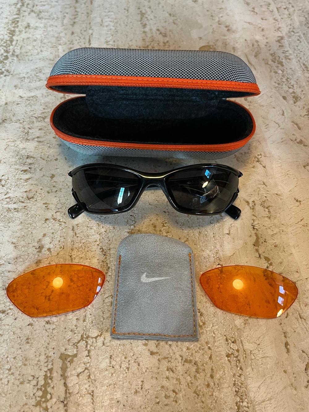 Nike Interchange S Sunglasses | Y2K | Black w/ Extra Lenses & Original Case